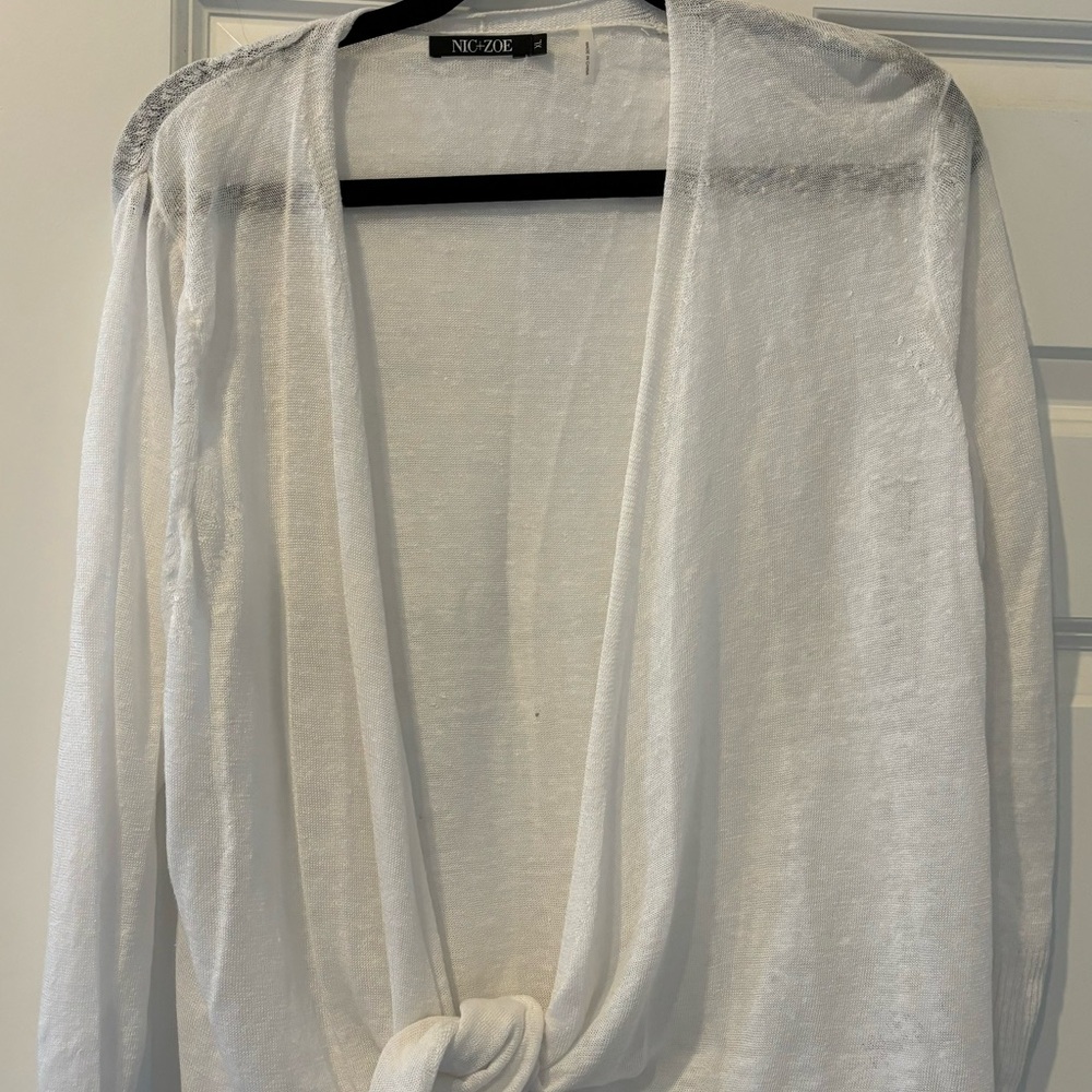 NIC+ZOE sheer linen blend sweater. Size XL